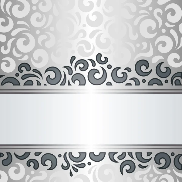 Prata brilhante vintage papel de parede fundo padrão — Vetor de Stock