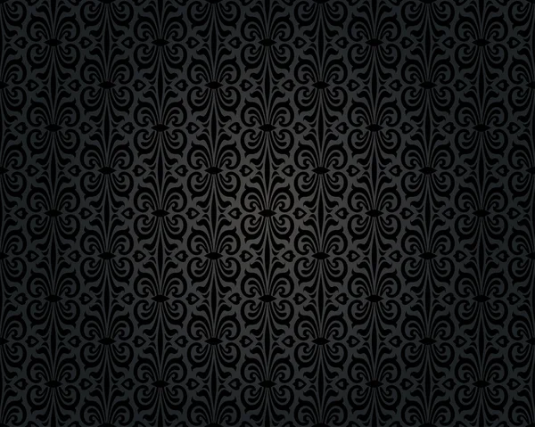 Black vintage wallpaper background repetitive design — Stock Vector