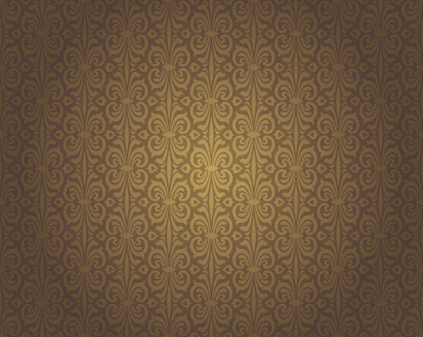 Brown vintage papel de parede fundo design repetitivo — Vetor de Stock