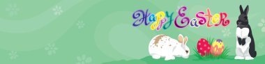 Paskalya şablon mutlu Paskalya metin ile Web banner başlığı