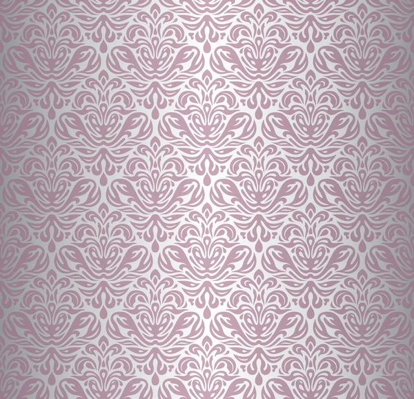 Tapete mit rosa und silbernen Renaissance-Mustern — Stockvektor