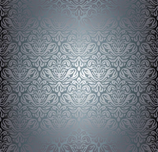 Silver luxury vintage pattern grunge  wallpaper — Stock Vector