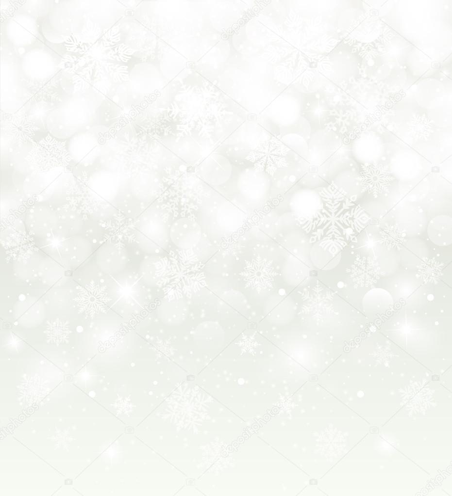 Winter background  blurred, white, with snowfall and copy space, for christmas card