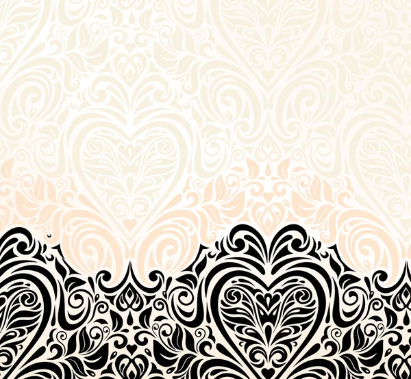 Brillante lujo vintage boda crudo y negro invitación fondo de pantalla — Vector de stock