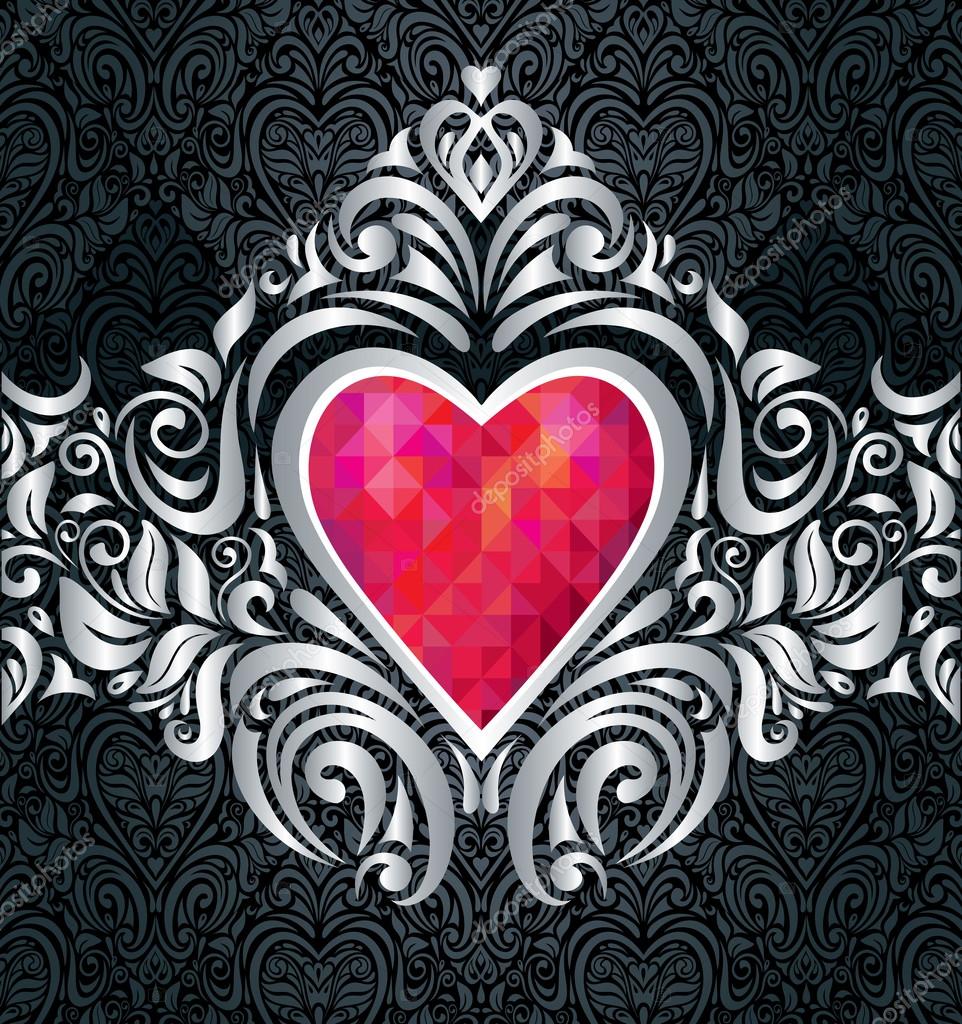 Black, silver and vintage invitation background Stock Vector Image by