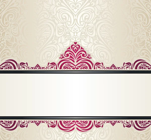 Wedding vintage Ecru invitation design — Stock Vector