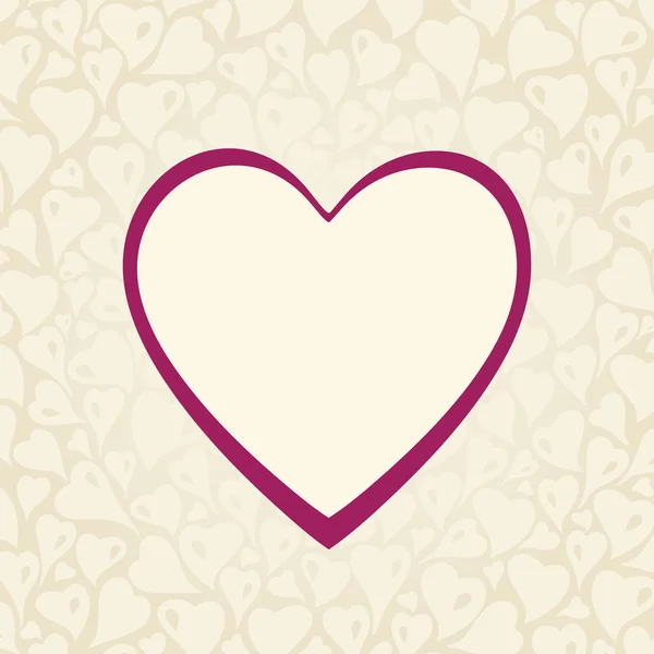 Ecru invitation de mariage design avec coeur rouge — Image vectorielle