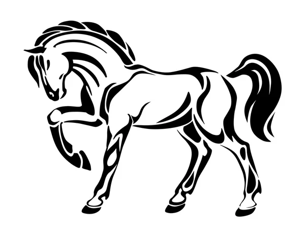 Tatuaggio del cavallo - disegno grafico vettoriale stilizzato — Vettoriale Stock