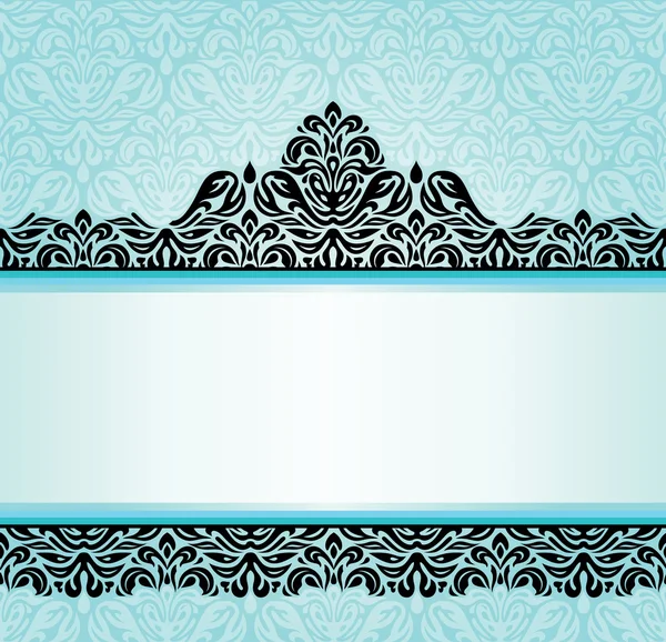 ターコイズ ブルーのレトロな招待状のデザイン — ストックベクタ