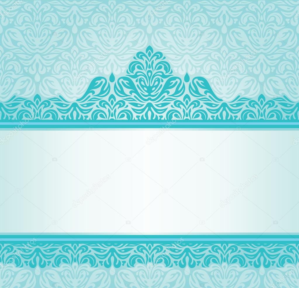Turquoise retro invitation design