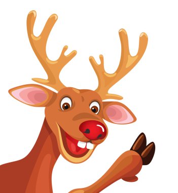 Mutlu karikatür Rudolph Noel Reindeer