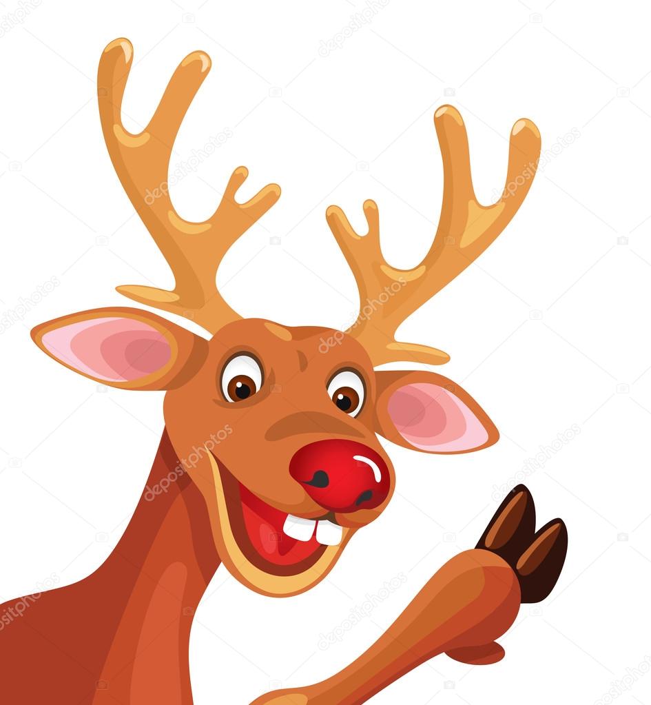 Happy Cartoon Rudolph Christmas Reindeer
