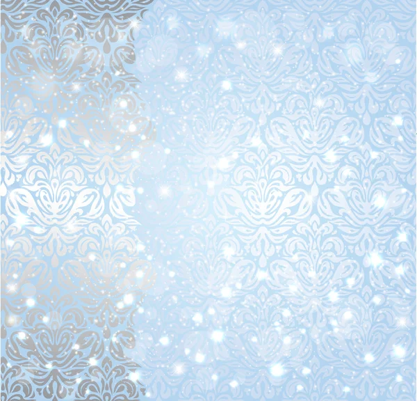 Λαμπερά Χριστούγεννα χειμώνα Snowflake vintage γαλάζιο — Διανυσματικό Αρχείο