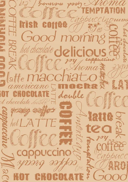 Menu Coffee background in pale mocha — Stock Vector