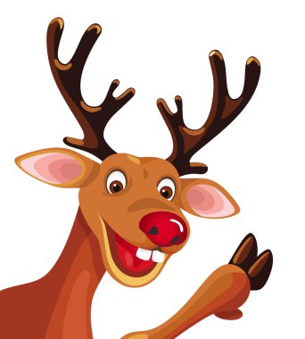 Rudolf  reindeer isolated on white background clipart