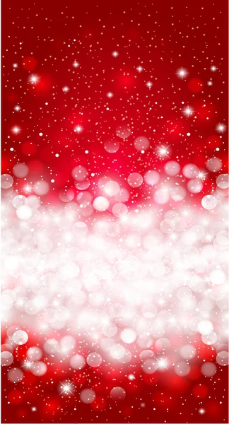 Brillant rouge hiver Noël invitation flocon de neige fond — Image vectorielle