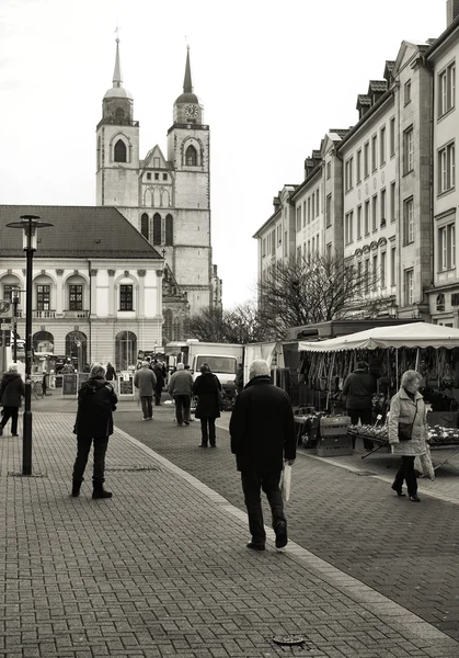 Old market in Magdeburg — Stock Photo, Image