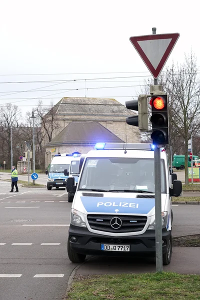 Straßensperre durch die Polizei — Stockfoto