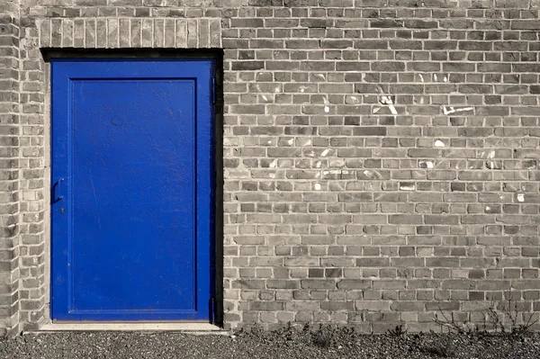 Blue steel door — Stock Photo, Image