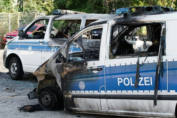 Arson attack in Magdeburg — Stock Photo, Image