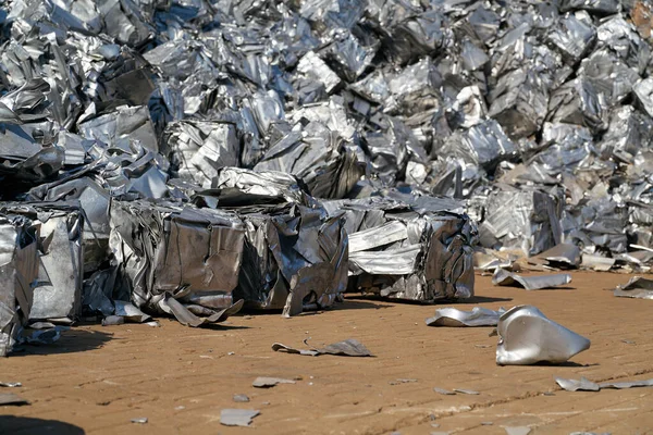 Scrap metal at a scrap yard in the port in Magdeburg in Germany