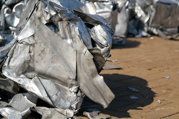 Metallskrot Skrotupplag Hamnen Magdeburg Tyskland — Stockfoto