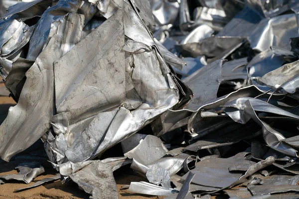 Scrap metal at a scrap yard in the port in Magdeburg in Germany