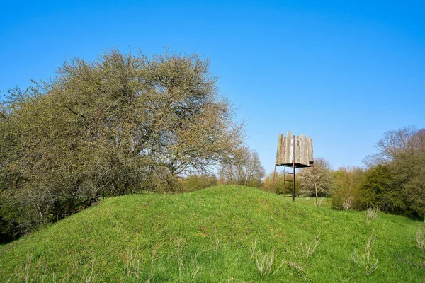 Asiento Alto Prado Wiesenpark Una Parte Del Herrenkrugpark Cerca Magdeburgo —  Fotos de Stock