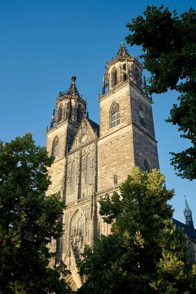 Blick Auf Den Historischen Magdeburger Dom Der Altstadt Der Elbestadt — Stockfoto