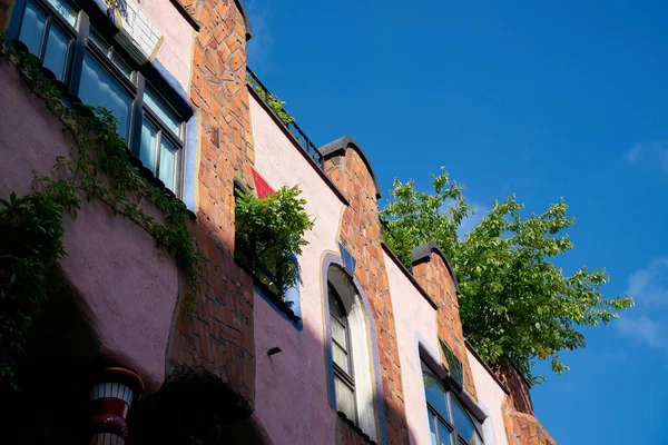 Magdeburg Germany May 2021 Facade Hundertwasserhaus Called Gruene Zitadelle City — Stock Photo, Image