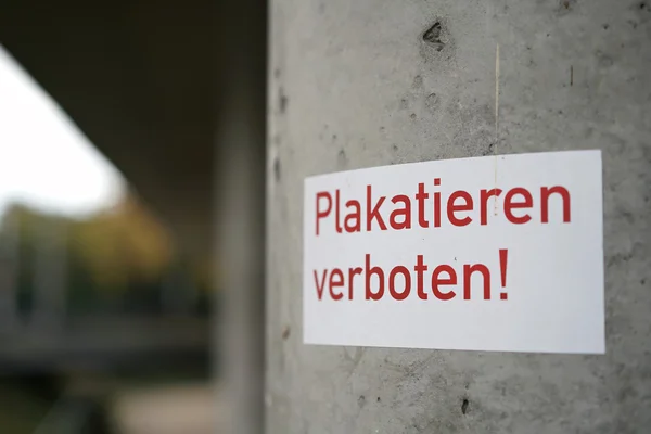 Placard prohibited in Magdeburg — Stock Photo, Image