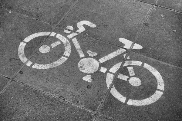 Tecken för en cykelväg — Stockfoto