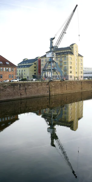 Handelshafen in Magdeburg — Stockfoto