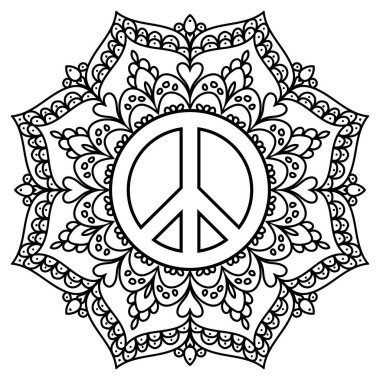 Barış Sembolü Mandala Renk Sayfası
