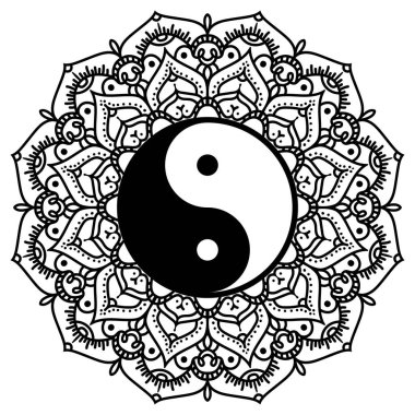 Yin & Yang Mandala Renk Sayfası