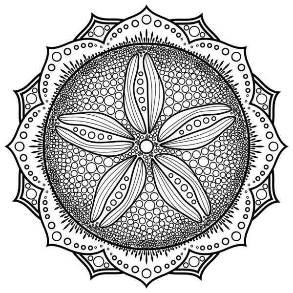 Sand Dollar Mandala Coloring Page — Stock Photo, Image