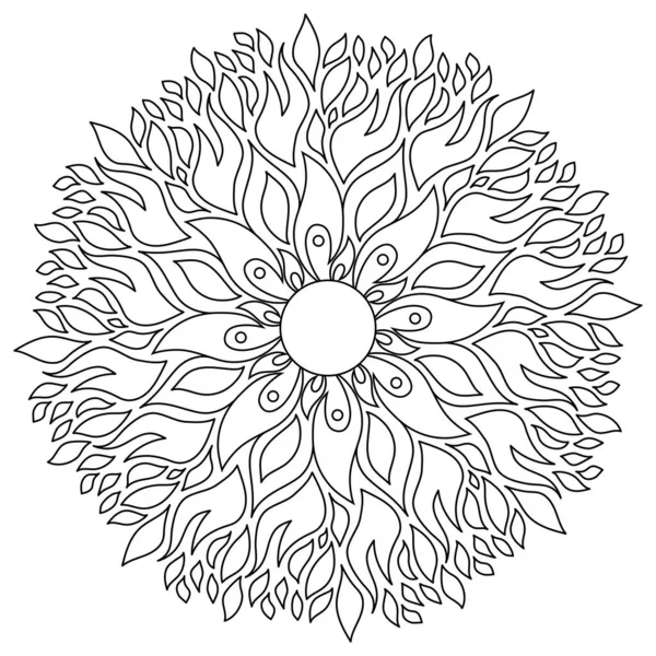 Elemento Fuoco Mandala Coloring Page — Foto Stock