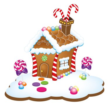 gingerbread ev illüstrasyon