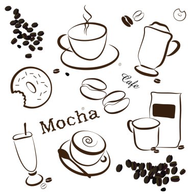 Vektör kahve simgeleri arka plan