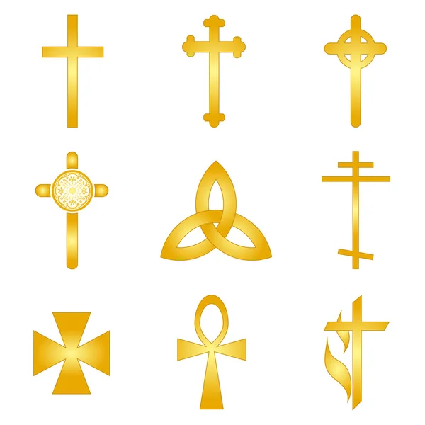 Ikony Krzyża idealna Symbol wektor zestaw — Wektor stockowy
