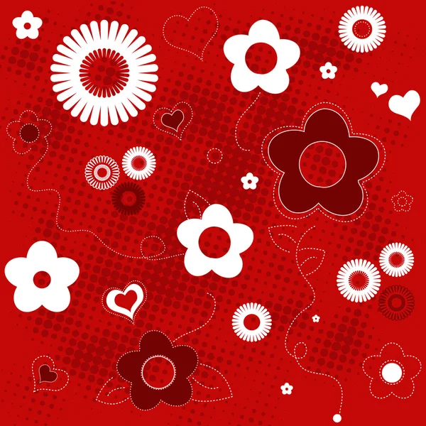 Floral Valentine Background — Vector de stoc