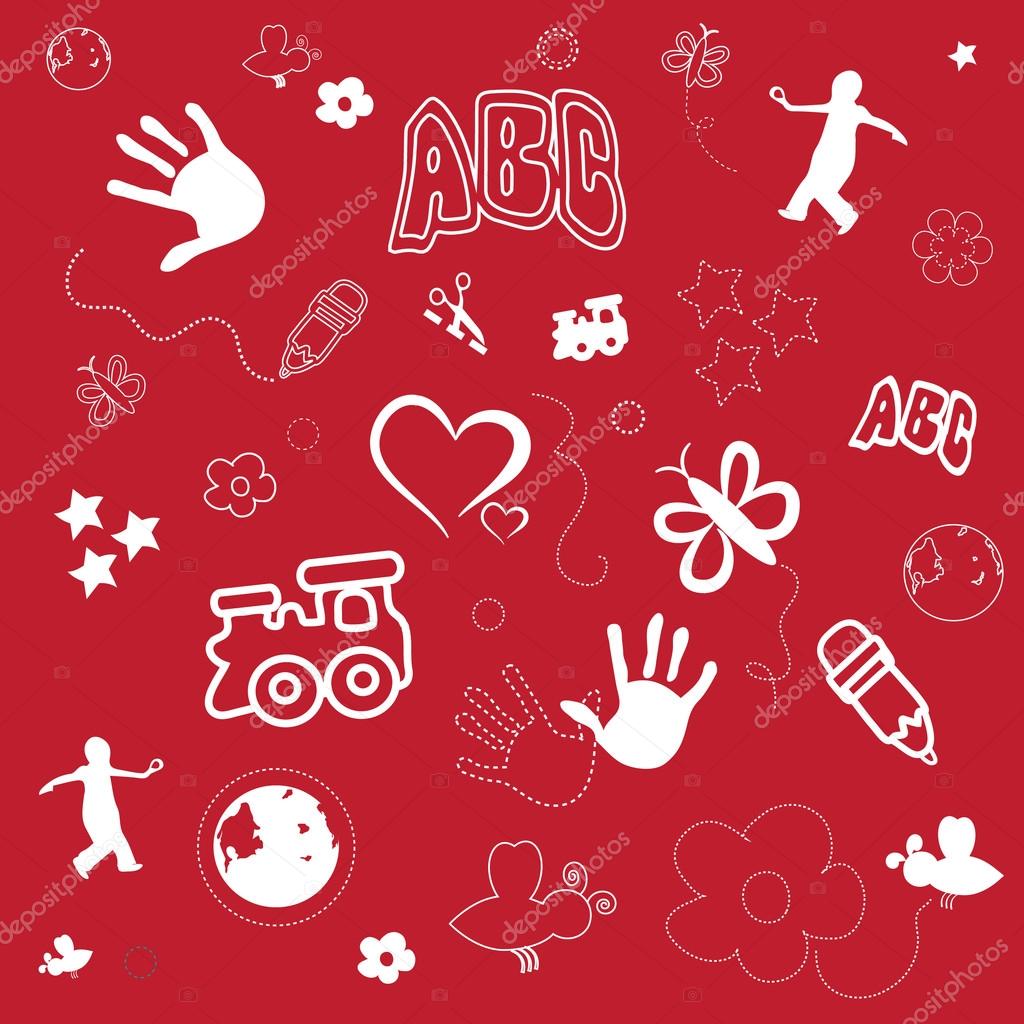 Preschool Desktop Wallpaper Kids Preschool Red Vector Background Stock Vector C Smk0473 93877790