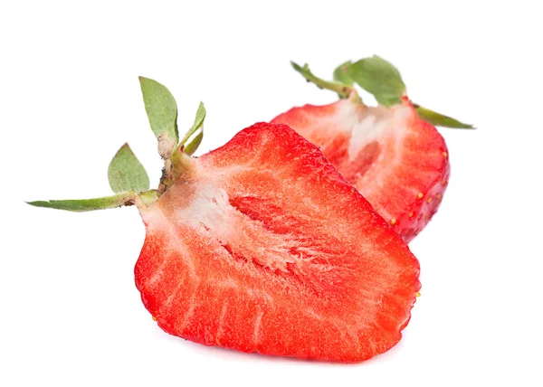 Tranche de fraise sur blanc — Photo