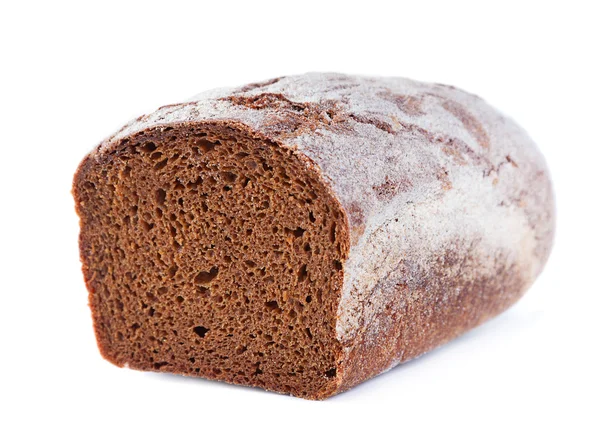 Braunes Brotteil auf weißem — Stockfoto