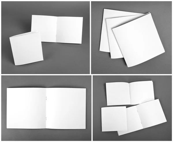 Set of blank magazine, catalog, brochure, magazines, book on gray background. — Stock Photo, Image