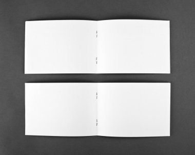 Gri arka plan üzerinde izole boş açılan dergisi