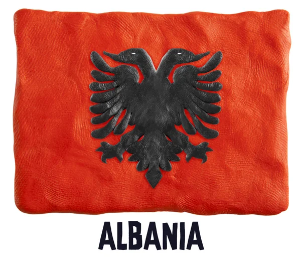 Flagge Albaniens aus Knetmasse. — Stockfoto