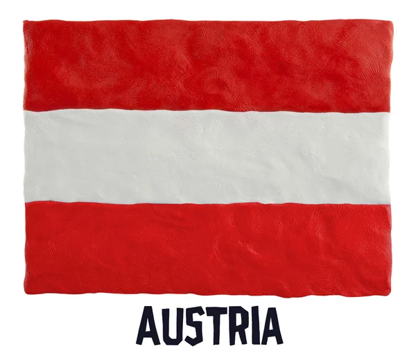 Flagge Österreichs aus Knetmasse. — Stockfoto