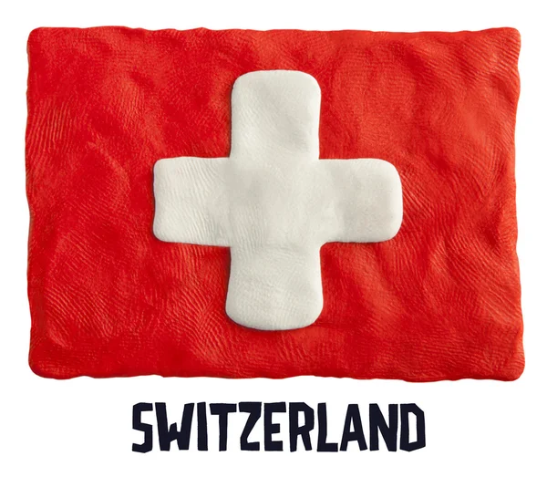 Bandeira da Suíça feita de plasticina . — Fotografia de Stock