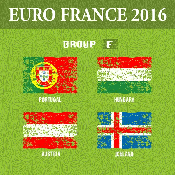 Campionato europeo di calcio 2016 in Francia gruppi F — Vettoriale Stock